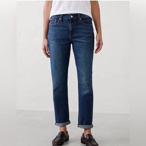 Banana Republic Girlfriend Mid Rise Jeans-  Dark Wash